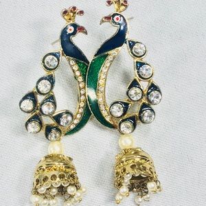 Ethnic Peacock jhumki earrings!!